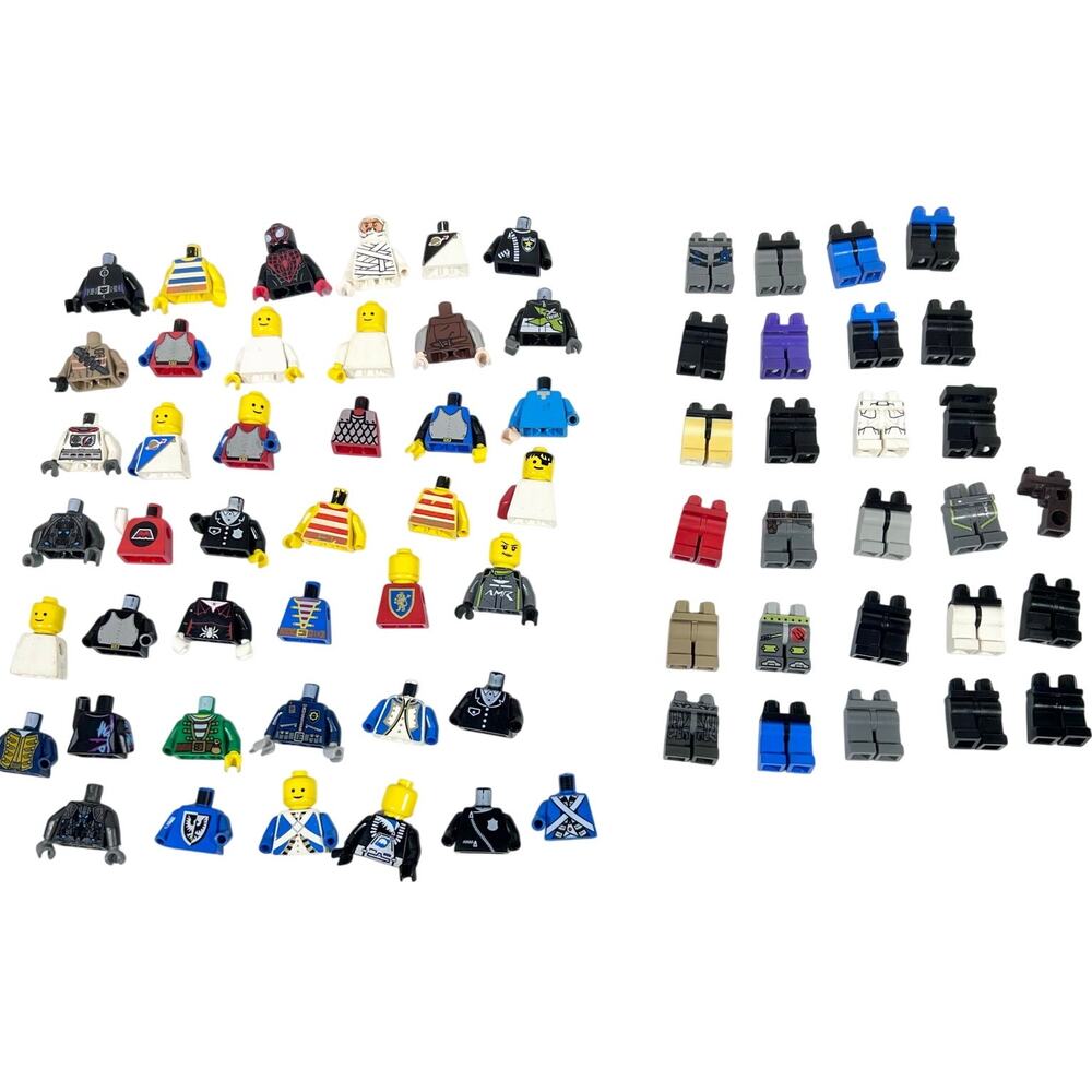 LEGO Bulk Lot of 70 + Pcs Minifigure Heads Torsos Legs Accessories
